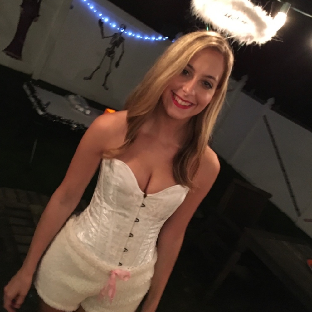 Small White Angel Halloween Corset - WORN ONCE